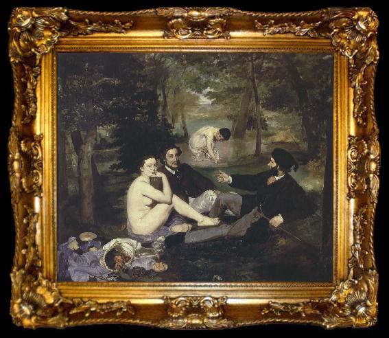 framed  Edouard Manet frukosten i det grona, ta009-2